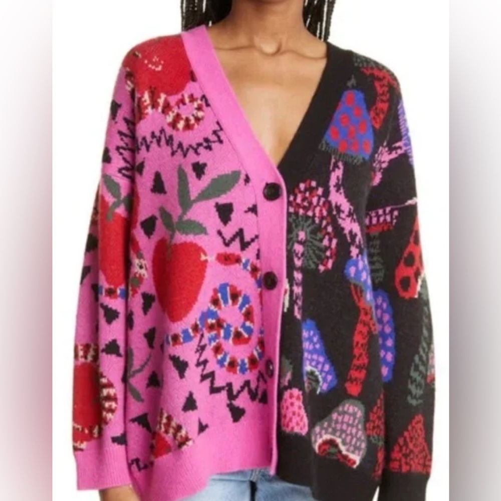 FARM RIO Mixed Snake Mushroom Cardigan in Multi